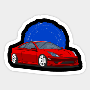 Red Toyota Celica gts Sticker